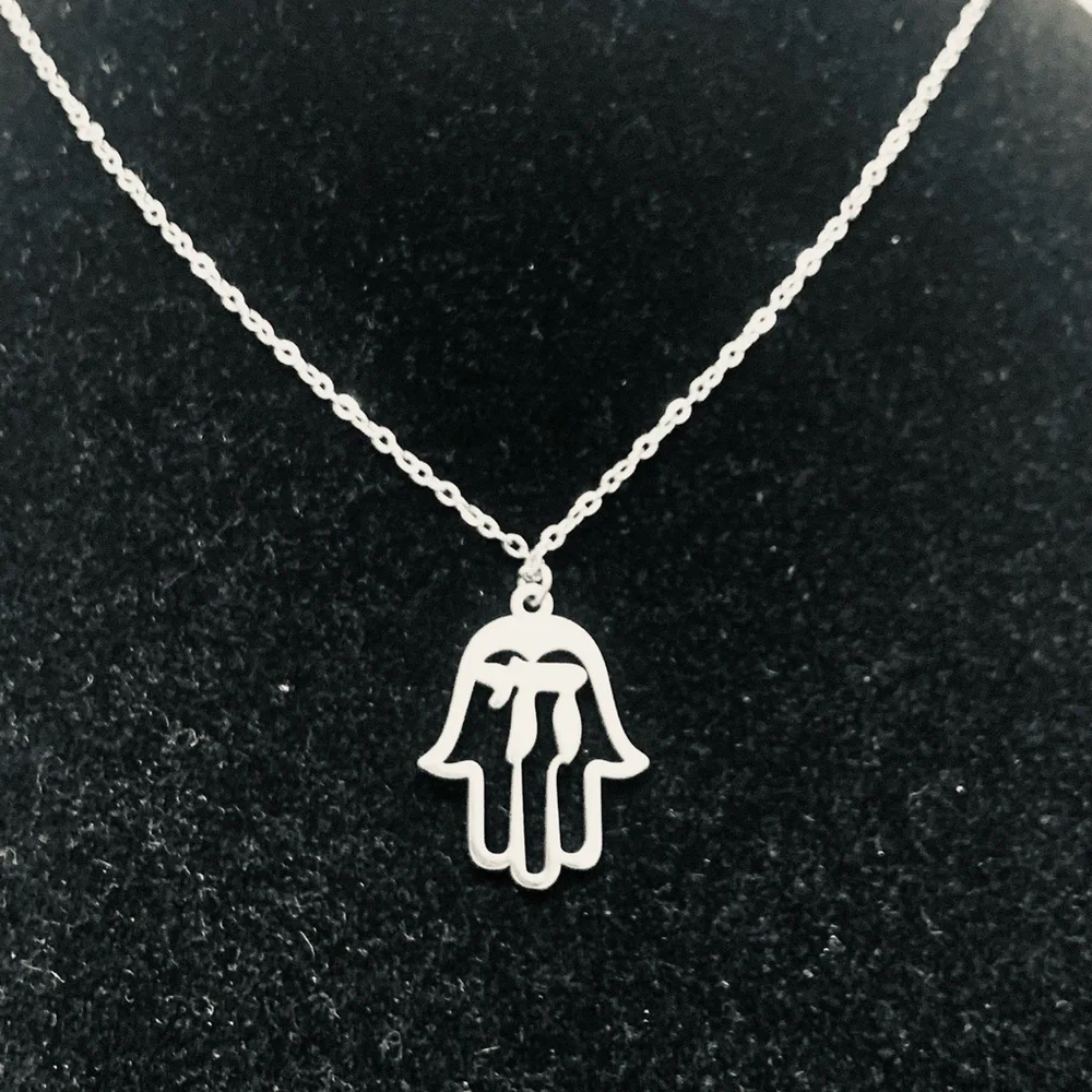 Hamsa Hand Chai (life) Jewish Chain necklace